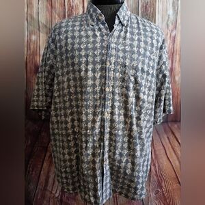 Impact Men's Gray Patterned Casual Shirt